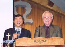 Don with Korean light moment